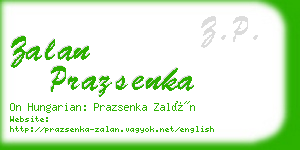 zalan prazsenka business card